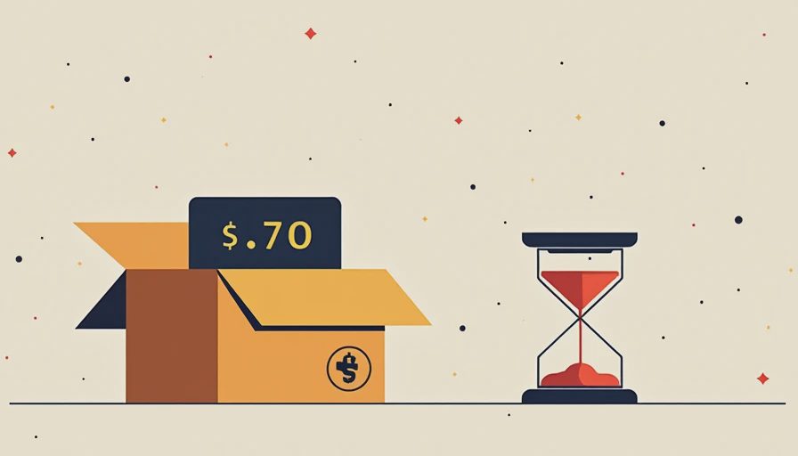 A minimalist digital illustration of a weighing scale balancing a price tag against an hourglass, representing the true cost of gaming time.