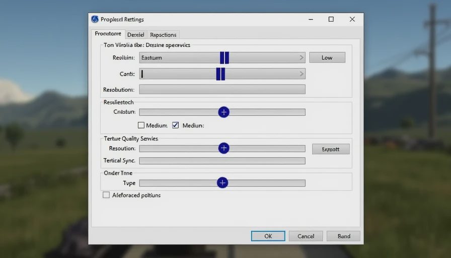 A clear and detailed video game graphics settings menu shown on a computer screen, highlighting performance compromises.