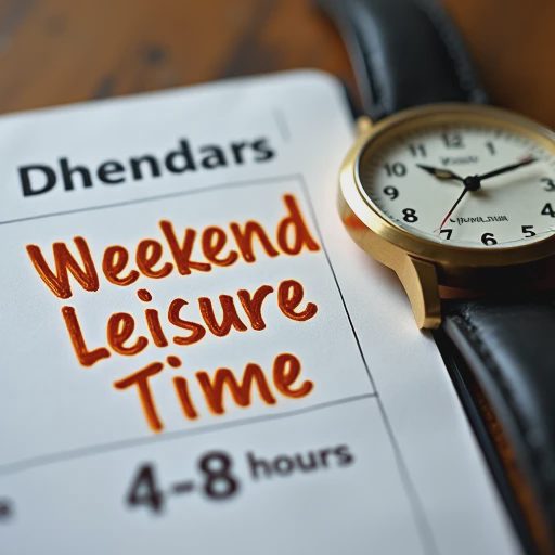 A conceptual shot of a weekly schedule and a mechanical watch, representing limited adult leisure time.