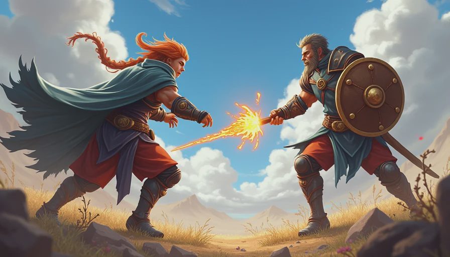 An action illustration showing a game character adapting different tactical combat styles based on real build choices.